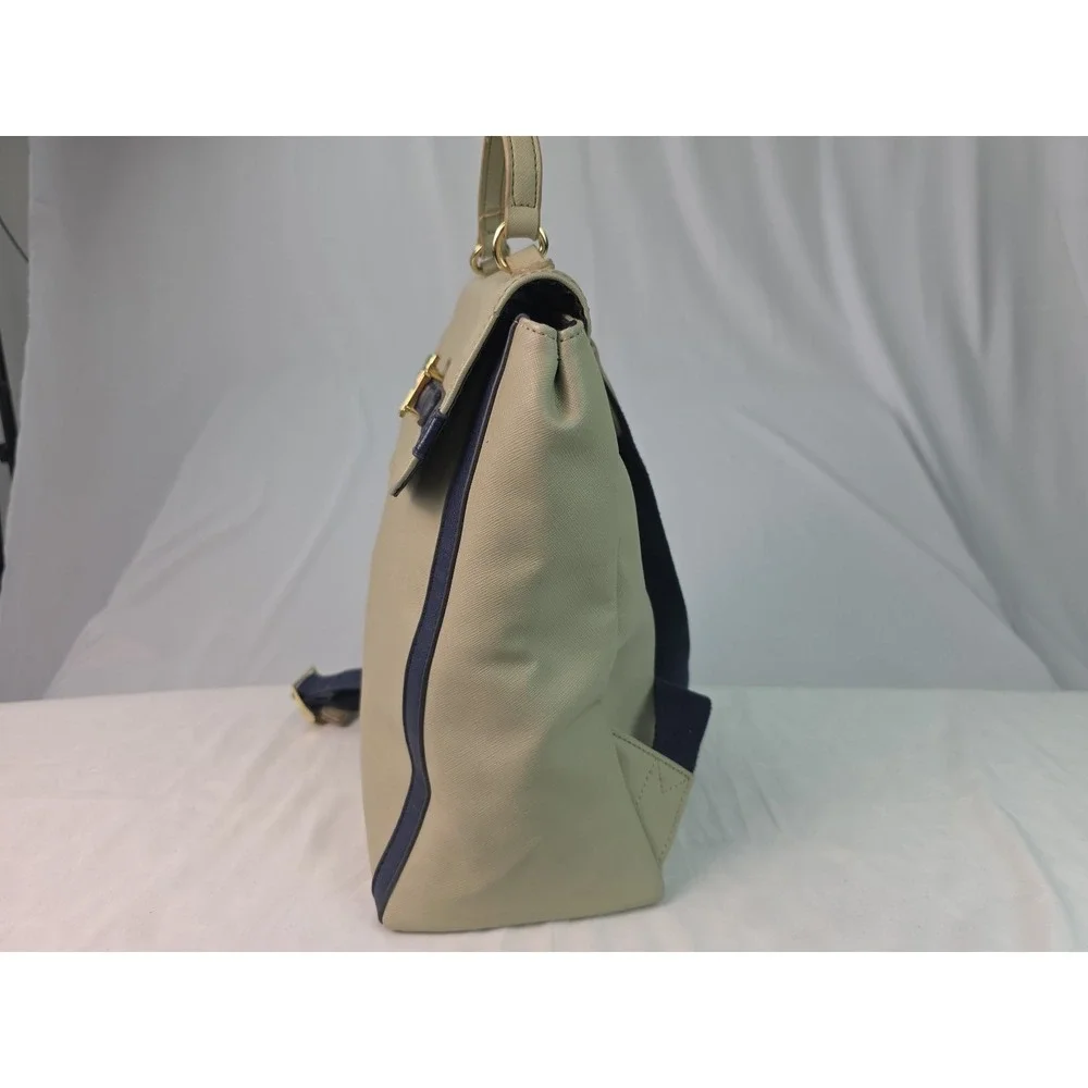 Tommy Hilfiger Cream and Navy Leather Backpack